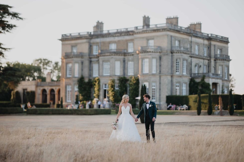 Hedsor House wedding planner bride groom outside