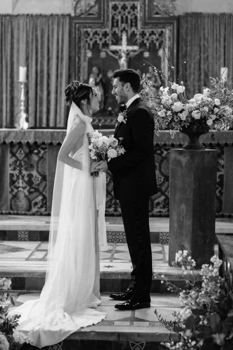 London Wedding Planner Fulham Palace Bride and Groom in Chapel