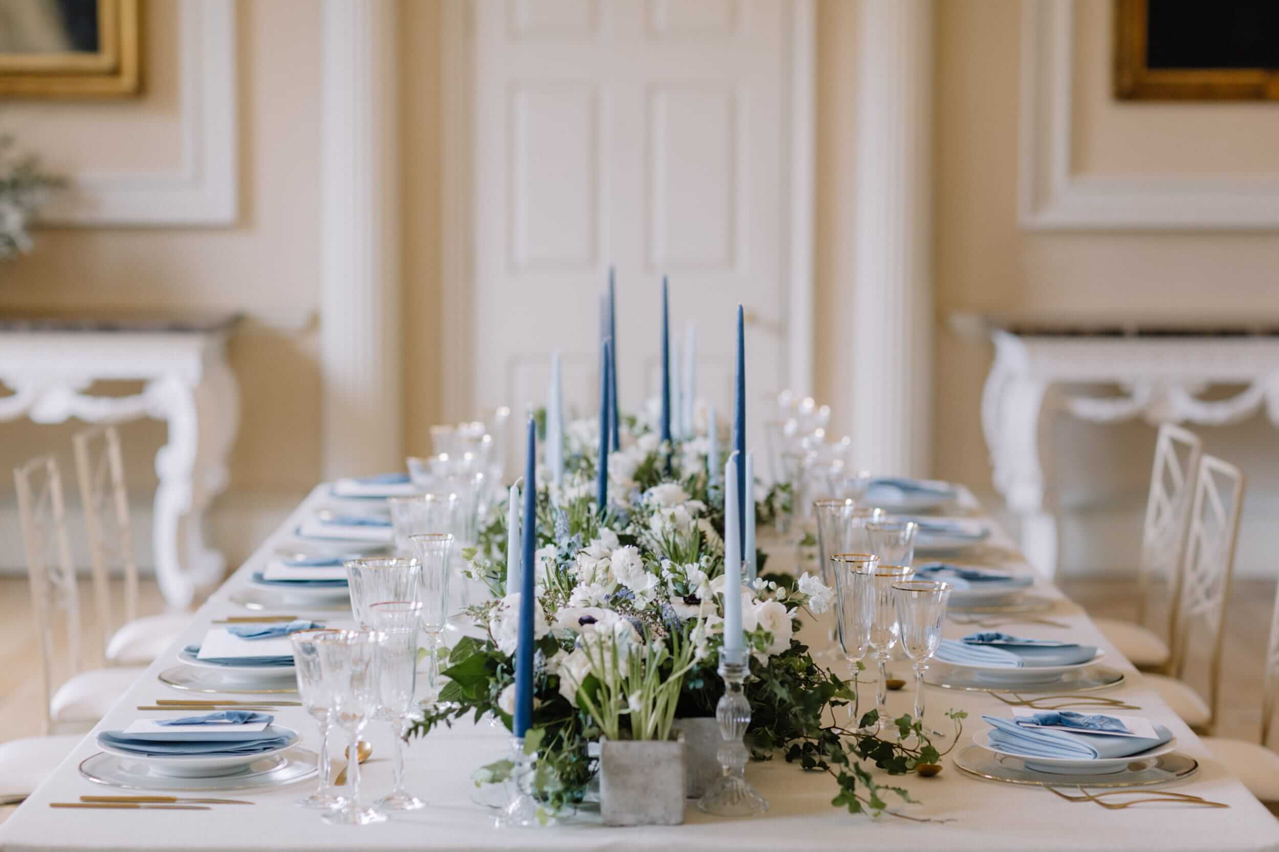 London Wedding Planner Fulham Palace Blue Table