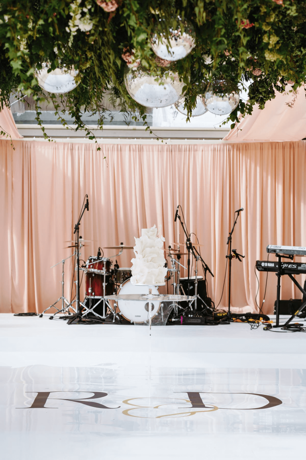 Hampshire Marquee Wedding Planner Cake on Dancefloor
